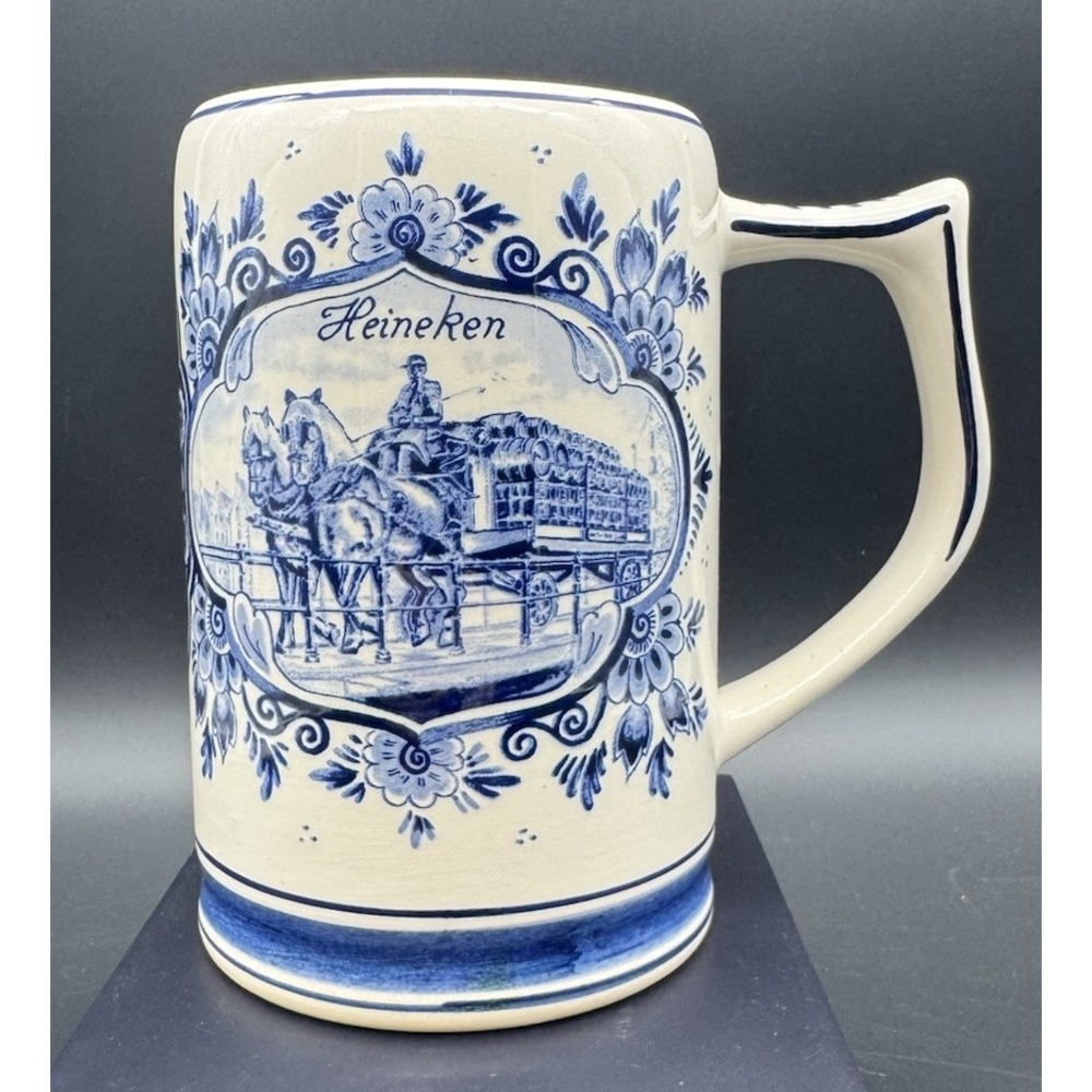Heineken Delft Blue Beer Stein Mug Made in Holland ’t Delftse Huys